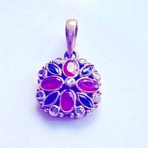 18k gold ruby sapphire diamond pendant